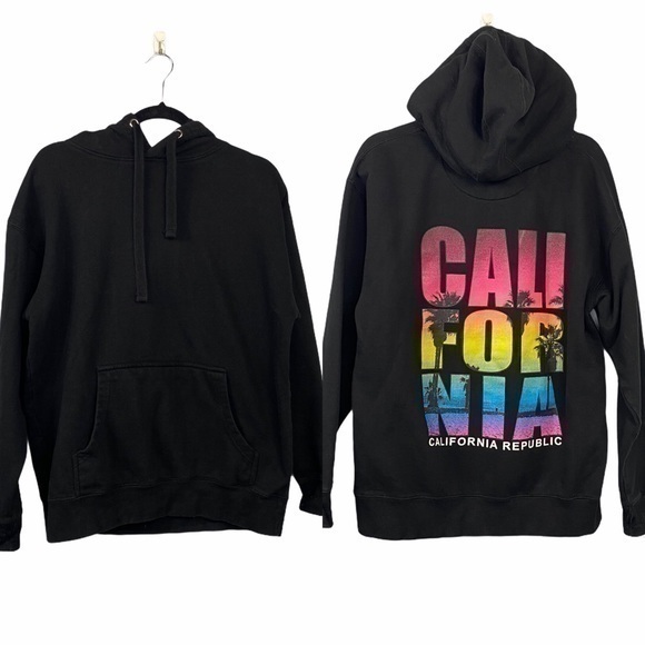 California Republic Tops - California Republic Black Hooded Sweatshirt Size L